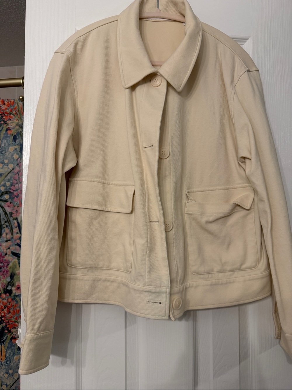 Uniqlo Cream Utility Jacket with Flap Pockets
